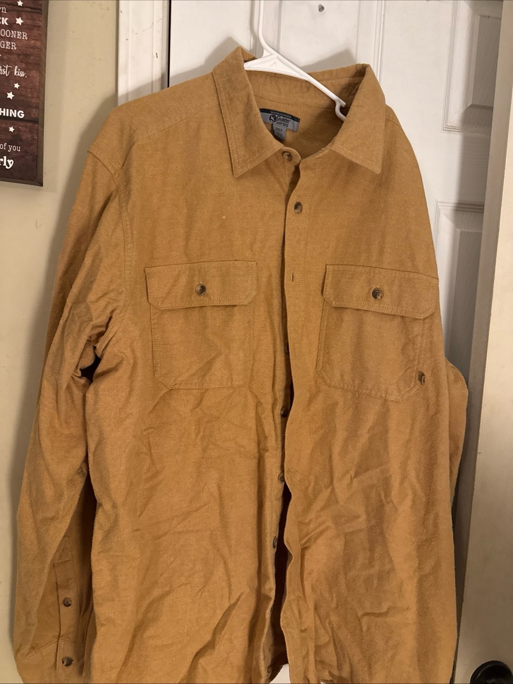 Guide Series Men's Casual Button-Down Shirt in Tan